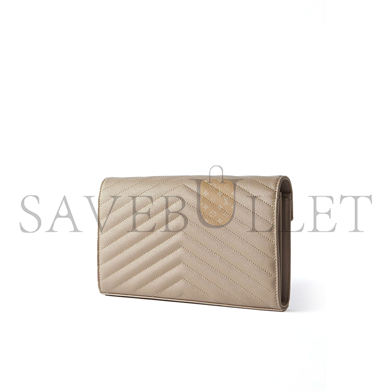YSL CASSANDRE CHAIN MATELASSÉ TEXTURED-LEATHER WALLET (19*12*4cm) 